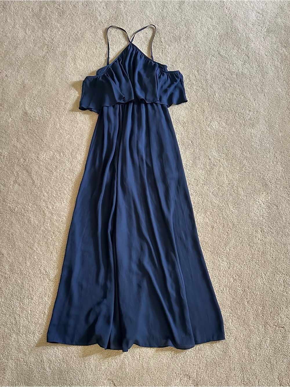 Show Me Your Mumu Blue off the shoulder maxi dress size XS